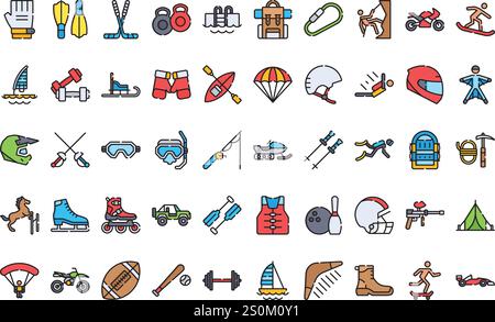 Extreme sports icons High-Quality Vector Icons Collection with Editable Stroke. Ideal for Professional and Creative Projects. Stock Vector