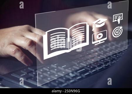 Online education course or e-learning technology Concept. Stock Photo