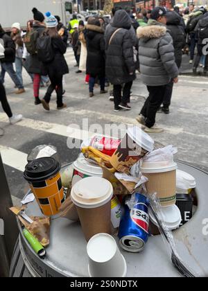 Saturday before Christmas shoppers are out in full force along 6th Avenue in midtown Manhattan, New York City. Stock Photo