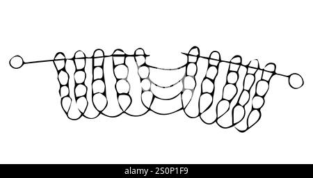 Handmade, knitting. Vector illustration in doodle style isolated on white background. Stock Vector