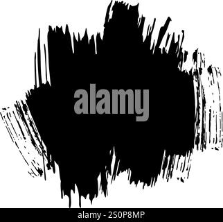 Large black brush stroke creating a textured backdrop, offering ample copy space for design elements, overlays, and artistic compositions in various Stock Vector