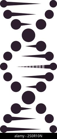Dna helix rotating and forming a double helix structure, creating a dynamic representation of genetic information and biological processes on a clean Stock Vector