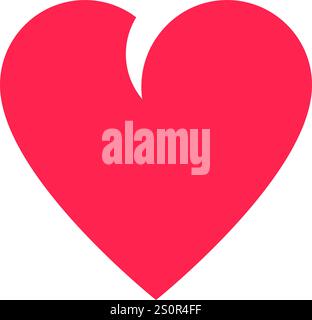 Minimalist vector illustration featuring a red broken heart, representing the emotional turmoil and pain experienced during a difficult breakup and Stock Vector