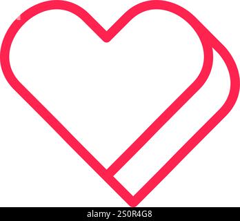 Red ribbon elegantly forming a heart shape, symbolizing love, affection, and romance. Ideal for Valentine s Day or any celebration of love and Stock Vector