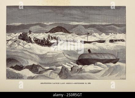 The Greely Arctic Expedition. Launch from the Bear sighting the first ...