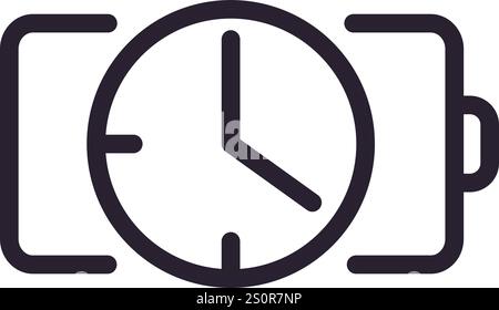 Simple wristwatch icon showing the current time with hour and minute hands, representing concepts of time management, punctuality, and fashion Stock Vector