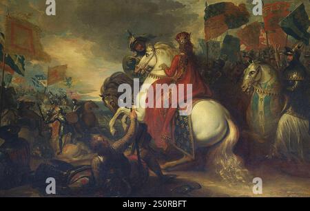 Queen Philippa at the Battle of Neville's Cross, 1789 Benjamin West Stock Photo