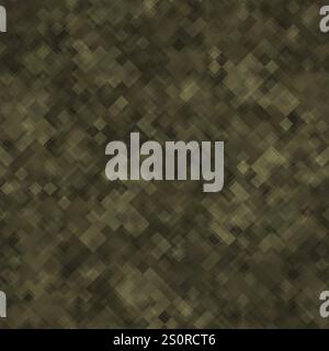 Abstract seamless pattern with khaki colored chaotic overlap pixels Stock Vector