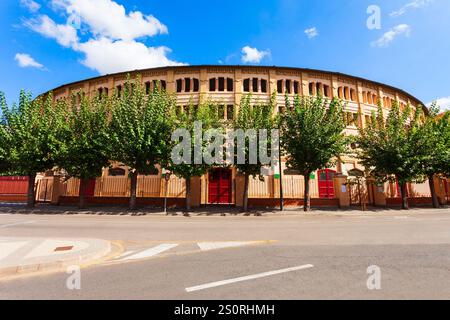 Bullring or plaza de toros building exterior in Murcia. Murcia is a city in south eastern Spain. Stock Photo