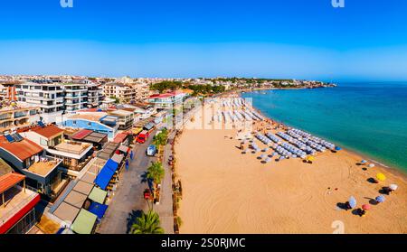 Didim city beach aerial panoramic view. Didim is a town in Aydin Province in Turkey. Stock Photo