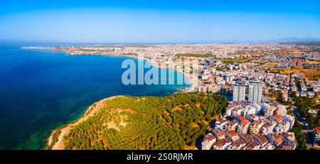 Didim city beach aerial panoramic view. Didim is a town in Aydin Province in Turkey. Stock Photo