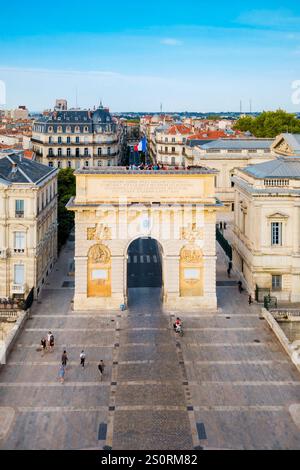 Triumphal Arch or Arc de Triomphe in Montpellier city in France Stock Photo