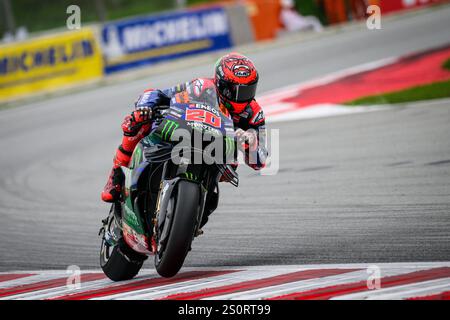 French rider Fabio Quartararo of the Monster Energy Yamaha Team during the Solidarity Grand Prix of Barcelona. Stock Photo