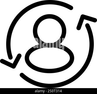 User account refresh - clean and modern ecommerce and online marketing icon Stock Vector