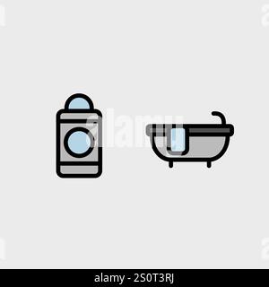 Bathroom, hygiene or Barber symbol set. Stock Vector