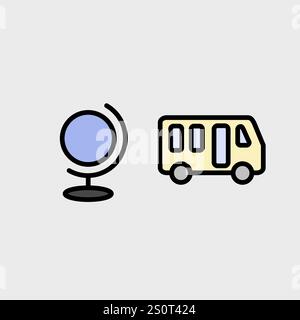 Modern education and school vector symbol set. Stock Vector