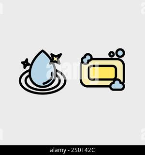 Bathroom, hygiene or Barber symbol set. Stock Vector