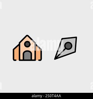 Modern education and school vector symbol set. Stock Vector