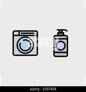 Bathroom, hygiene or Barber symbol set. Stock Vector