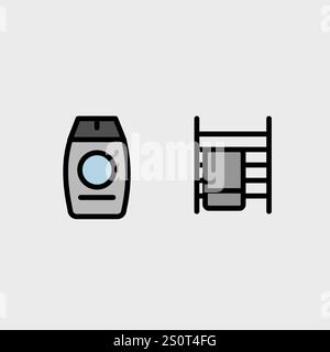 Bathroom, hygiene or Barber symbol set. Stock Vector