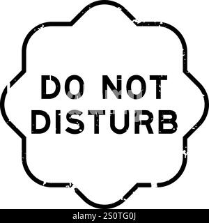 Grunge black do not disturb word rubber seal stamp on white background Stock Vector