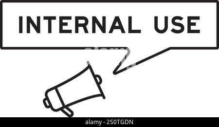 Megaphone icon with speech bubble in word internal use on white background Stock Vector