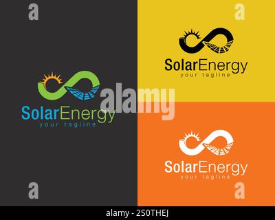 Solar panel logo vector icon of natural energy design Stock Vector