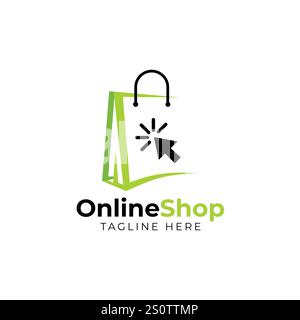Online shop logo design template. shopping logo Stock Vector