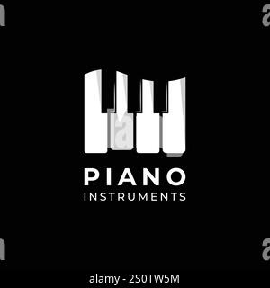 piano, instrument, musical logo Designs Inspiration Isolated on White Background Stock Vector