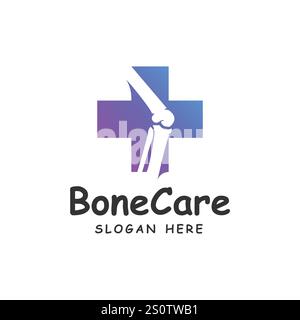 Knee Bone Logo designs concept, Knee Care logo template, Health Bone logo symbol icon Stock Vector
