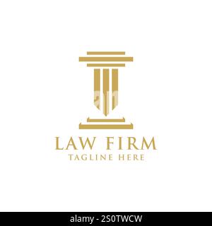 Golden law firm logo design template Stock Vector