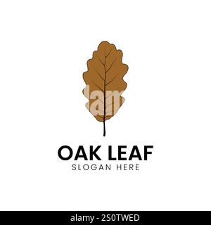 oak leaf brown autumn vector illustration design Stock Vector