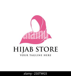 Muslim woman with hijab logo vector illustration design Stock Vector