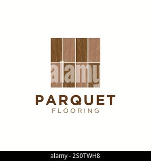 Wood parquet flooring logo design vector illustration template Stock Vector
