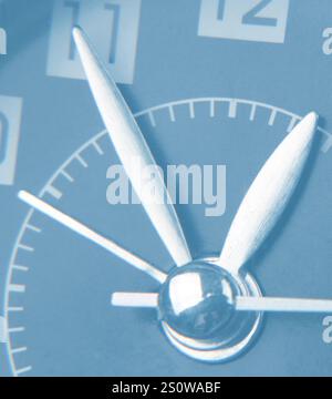 Close-up of hands on clock face Stock Photo