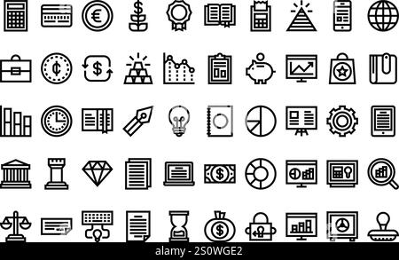 Finances icons High-Quality Vector Icons Collection with Editable Stroke. Ideal for Professional and Creative Projects. Stock Vector