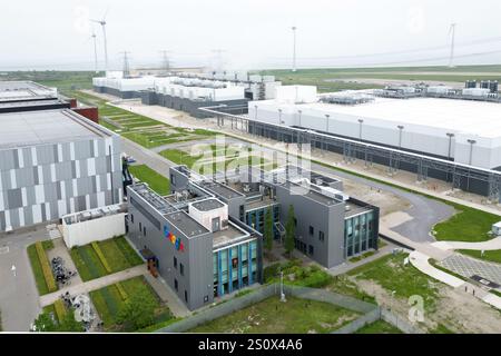 Eemshaven, The Netherlands - May 27th 2024 - Aerial view of the Google datacenter in the Eemshaven, The Netherlands Stock Photo