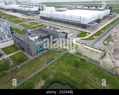 Eemshaven, The Netherlands - May 27th 2024 - Aerial view of the Google datacenter in the Eemshaven, The Netherlands Stock Photo