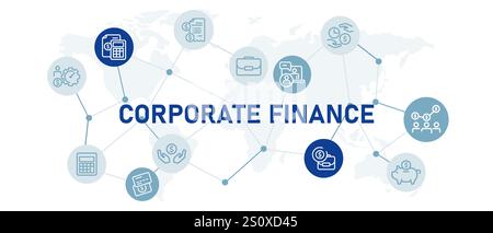 Corporate finance company accountability planning budgeting asset allocation in business financial strategy and calculation Stock Vector