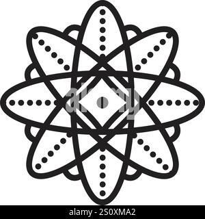 Infinity sign, flower, mandala, harmony symbol. Recycling, cyclicality. Black line vector icon. Outline monochrome illustration, editable stroke Stock Vector