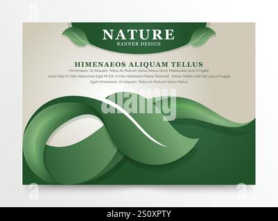 Natural environmental Poster with leaves vector illustration Stock Vector