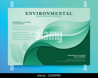 Environmental Banner, poster or certificate Background with abstract leaves design Stock Vector