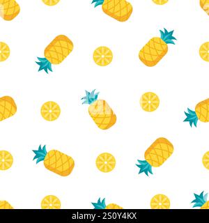 simple pineapple seamless pattern design vector Stock Vector