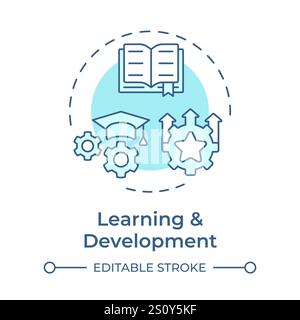 Learning and development soft blue concept icon Stock Vector