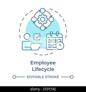 Employee lifecycle soft blue concept icon Stock Vector