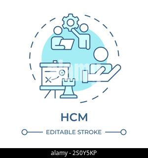 HCM soft blue concept icon Stock Vector