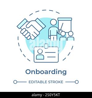 Onboarding soft blue concept icon Stock Vector
