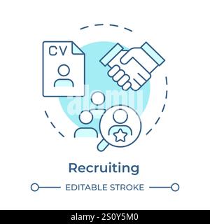 Recruiting soft blue concept icon Stock Vector