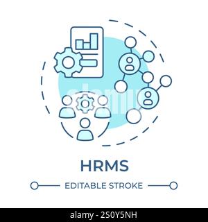 HRMS soft blue concept icon Stock Vector