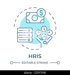 HRIS soft blue concept icon Stock Vector